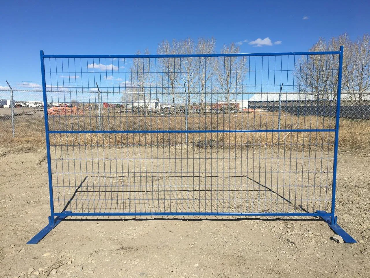 welded wire fence on a slope